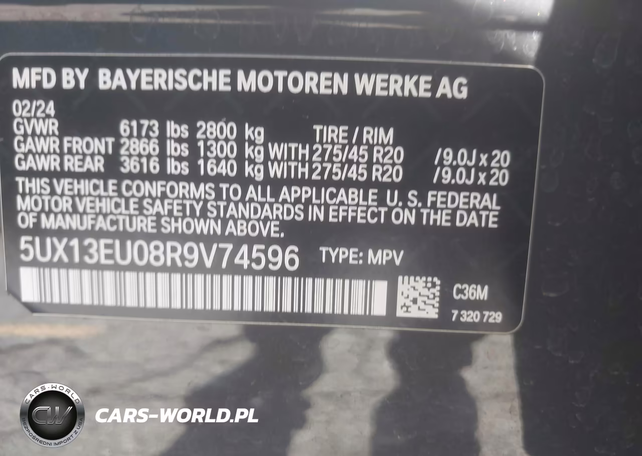 2024 BMW X5 Sdrive40I VIN:5UX13EU08R9V74596 - 9