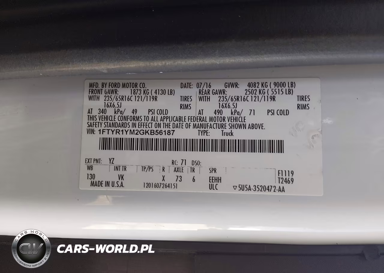 2016 Ford Transit-250 VIN:1FTYR1YM2GKB56187 - 9