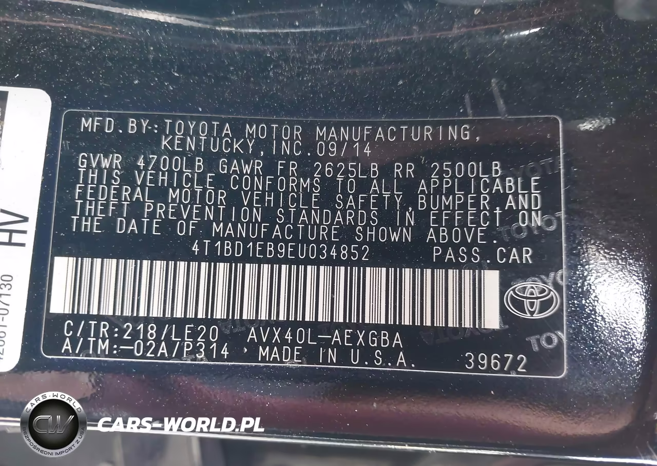 2014 Toyota Avalon Hybrid Xle Touring VIN:4T1BD1EB9EU034852 - 9
