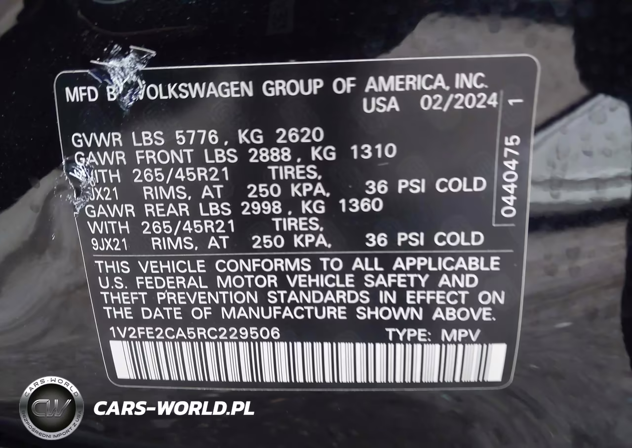 2024 Volkswagen Atlas Cross Sport 2.0T Sel Premium R-Line VIN:1V2FE2CA5RC229506 - 9