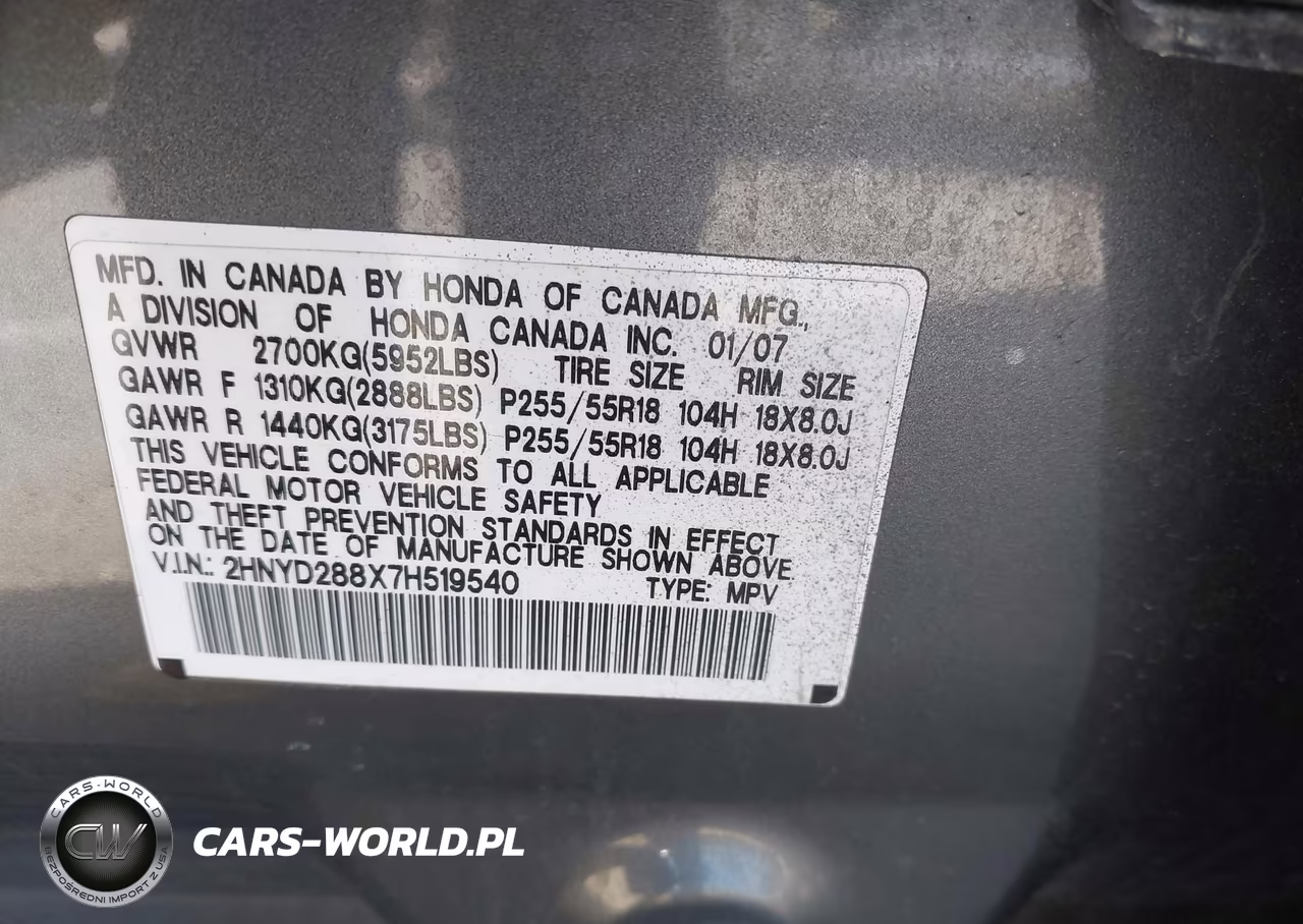 2007 Acura Mdx Sport Package VIN:2HNYD288X7H519540 - 9
