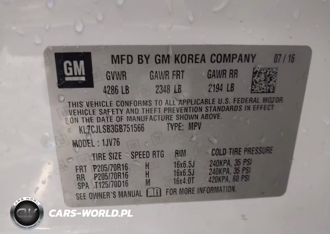 2016 Chevrolet Trax Lt VIN:KL7CJLSB3GB751566 - 9