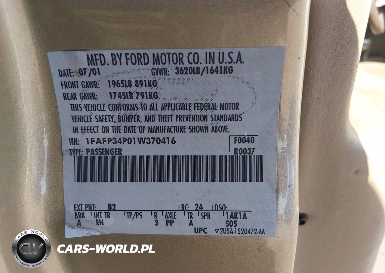 2001 Ford Focus Se VIN:1FAFP34P01W370416 - 9