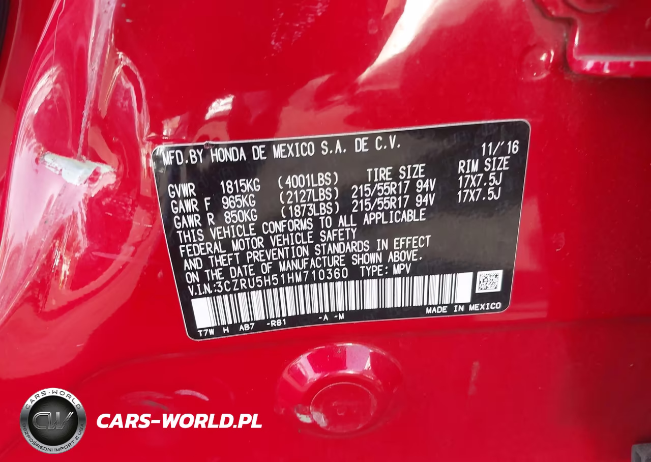 2017 Honda Hr-V Ex VIN:3CZRU5H51HM710360 - 9