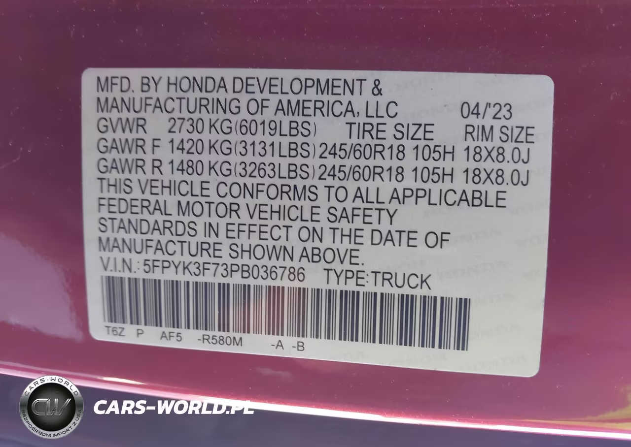 2023 Honda Ridgeline Rtl-E VIN:5FPYK3F73PB036786 - 9