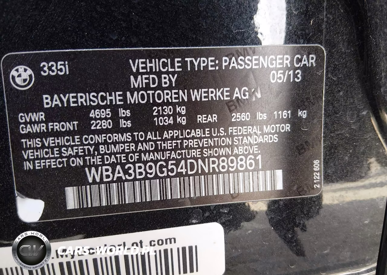2013 BMW 335I xDrive VIN:WBA3B9G54DNR89861 - 9