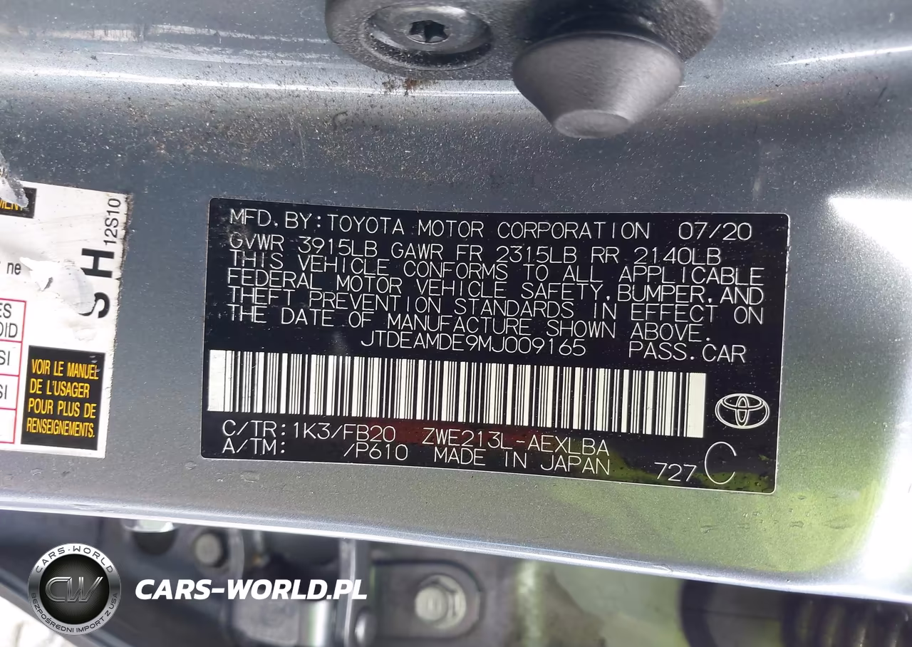 2021 Toyota Corolla Hybrid Le VIN:JTDEAMDE9MJ009165 - 9