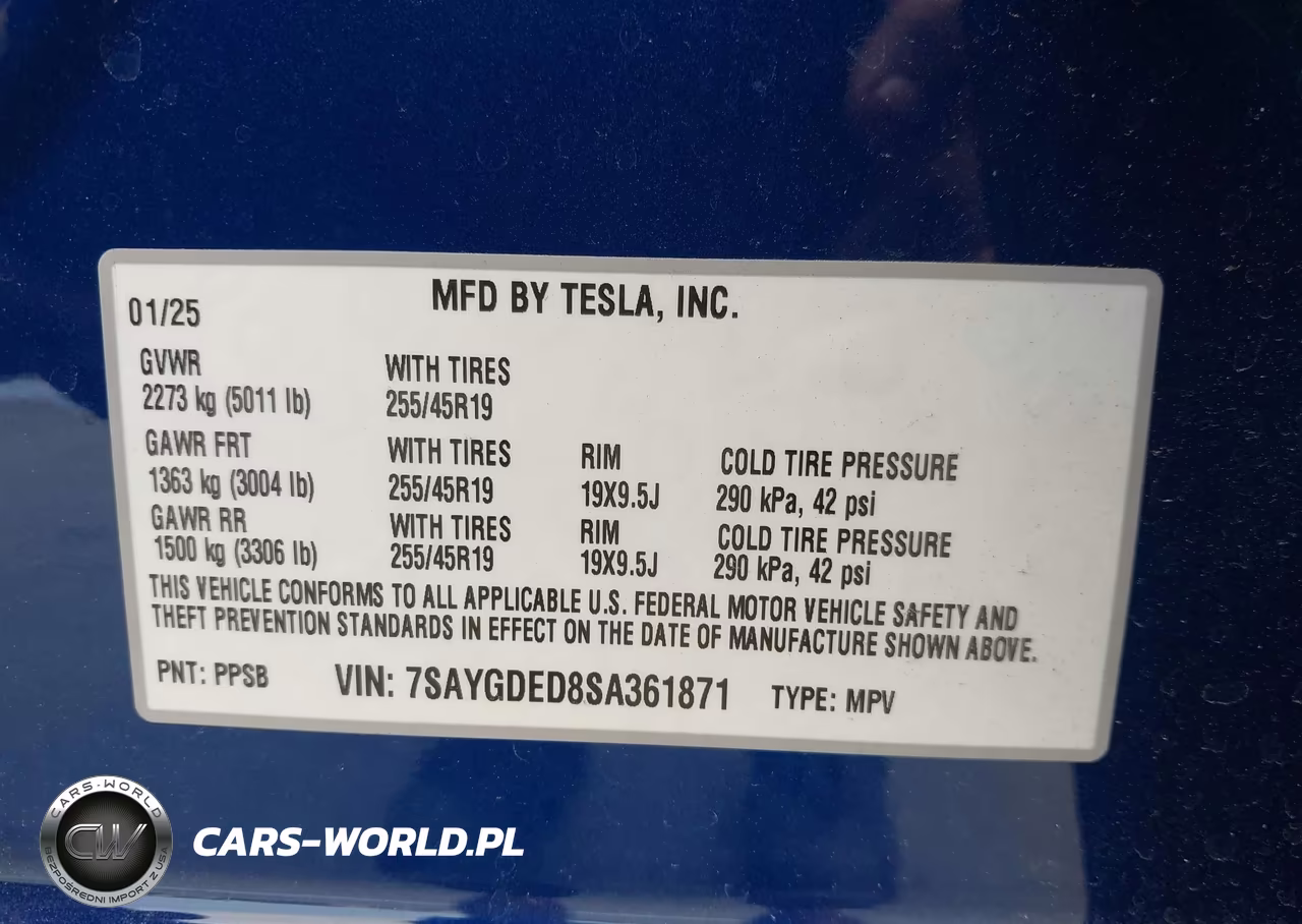 2025 Tesla Model Y Long Range Dual Motor Rear-Wheel Drive VIN:7SAYGDED8SA361871 - 9