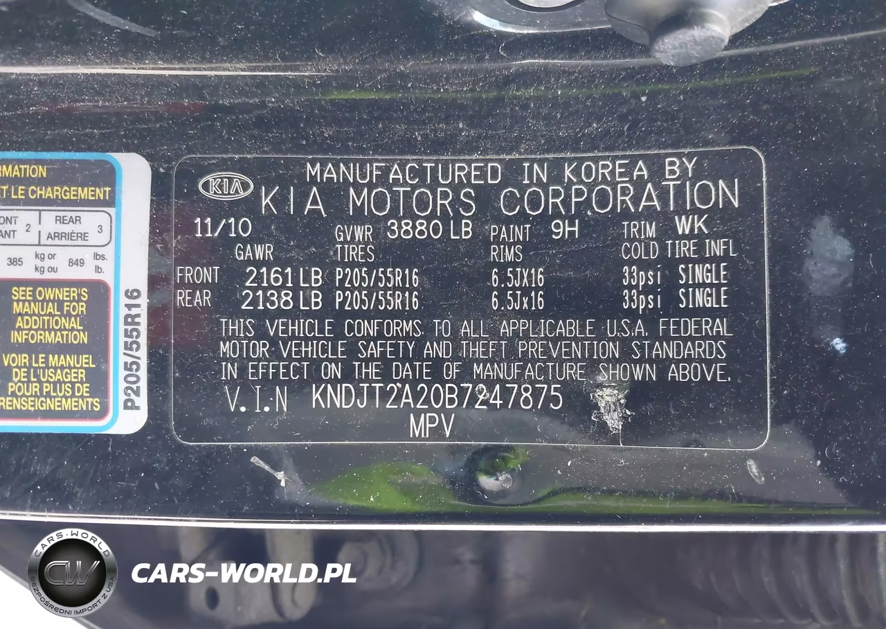 2011 Kia Soul + VIN:KNDJT2A20B7247875 - 9