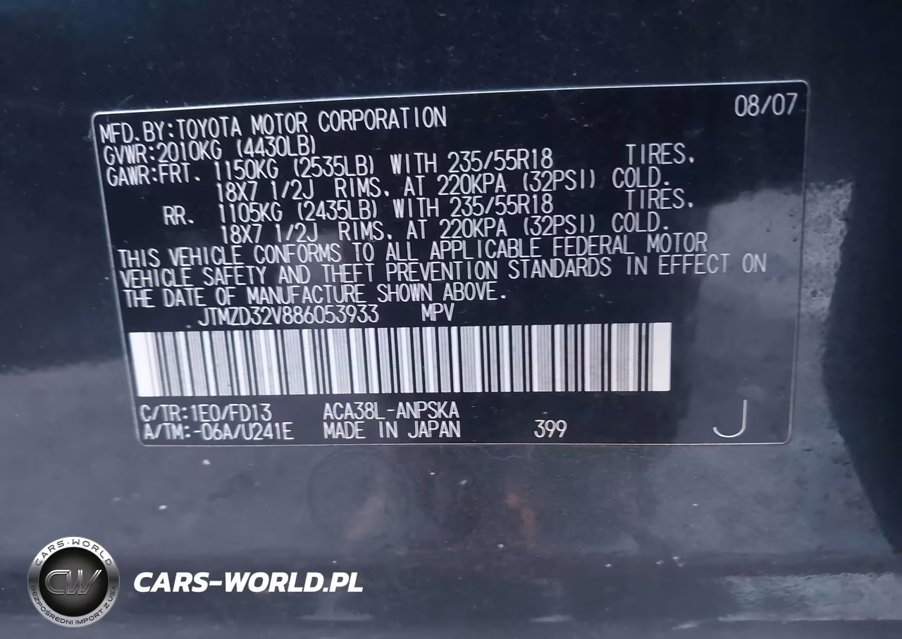 2008 Toyota Rav4 Sport VIN:JTMZD32V886053933 - 9