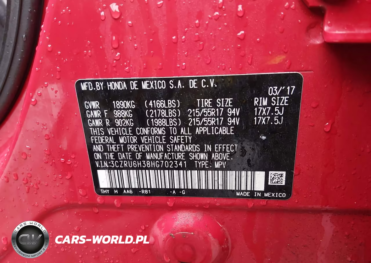 2017 Honda Hr-V Lx VIN:3CZRU6H38HG702341 - 9