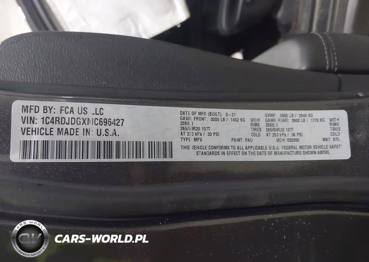 2021 Dodge Durango Gt Awd VIN:1C4RDJDGXMC696427 - 9