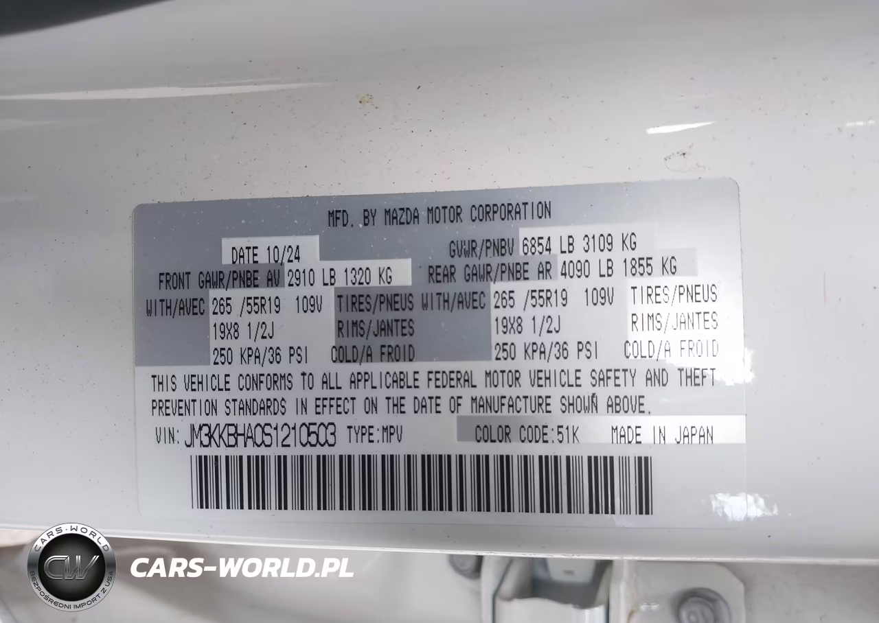 2025 Mazda Cx-90 Phev Preferred Package VIN:JM3KKBHA0S1210503 - 9