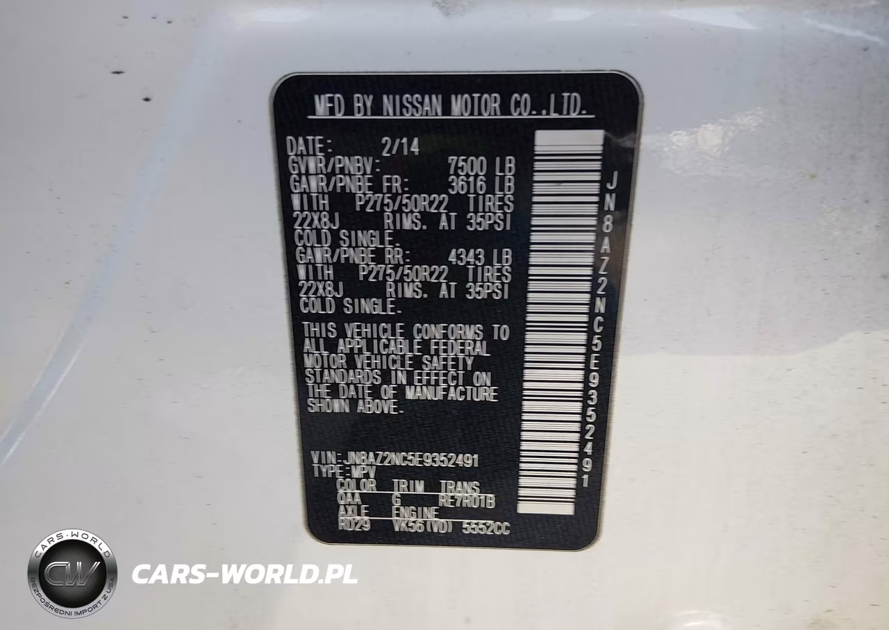 2014 Infiniti Qx80 VIN:JN8AZ2NC5E9352491 - 9