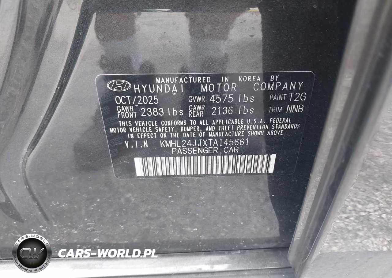 2026 Hyundai Sonata Hybrid Blue VIN:KMHL24JJXTA145661 - 9
