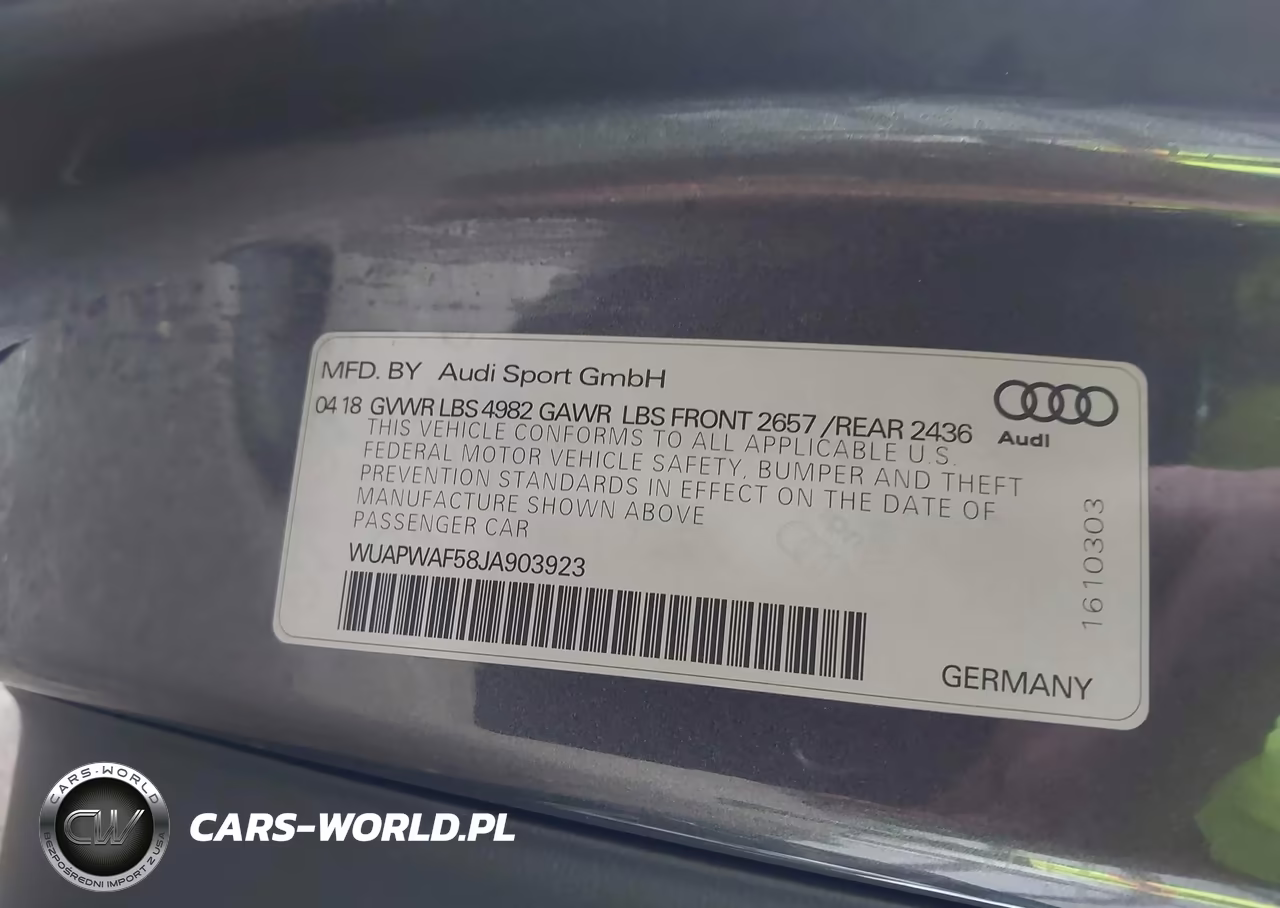 2018 Audi Rs 5 2.9T VIN:WUAPWAF58JA903923 - 9