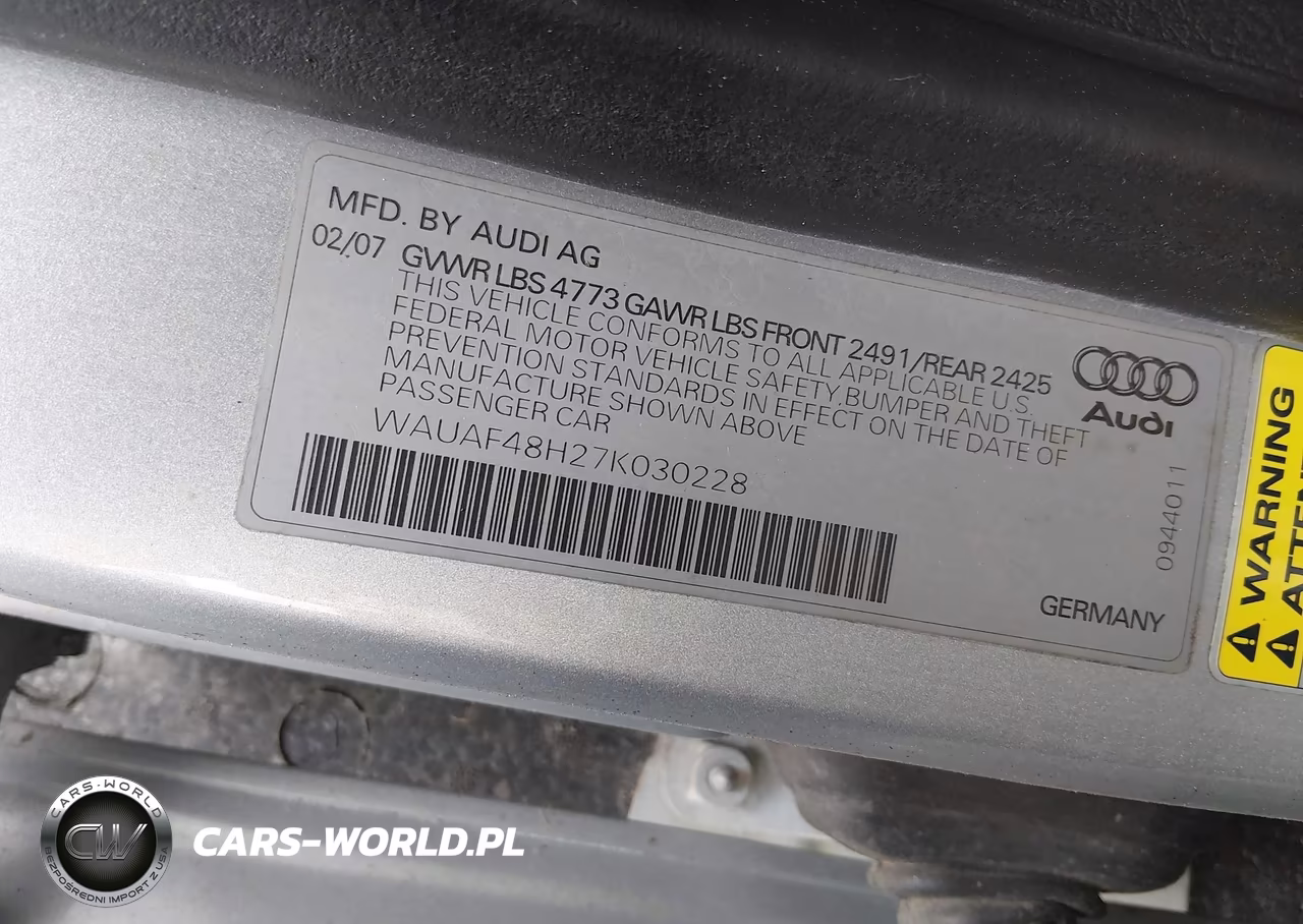 2007 Audi A4 2.0T VIN:WAUAF48H27K030228 - 9