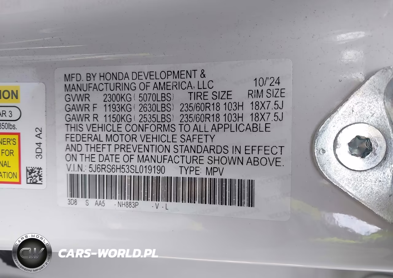 2025 Honda Cr-V Hybrid Sport VIN:5J6RS6H53SL019190 - 9
