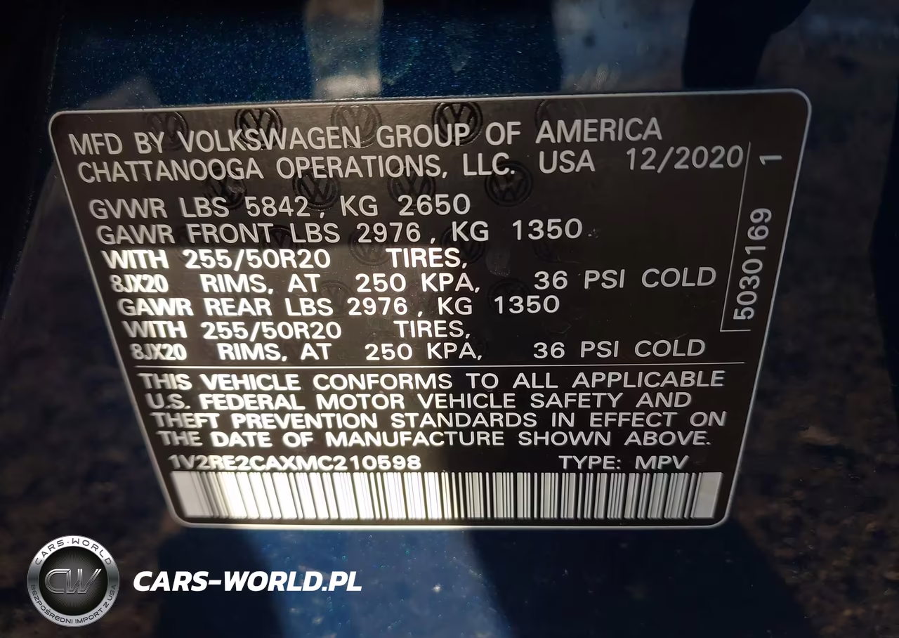 2021 Volkswagen Atlas Cross Sport 3.6L V6 Se W-Technology R-Line VIN:1V2RE2CAXMC210598 - 9