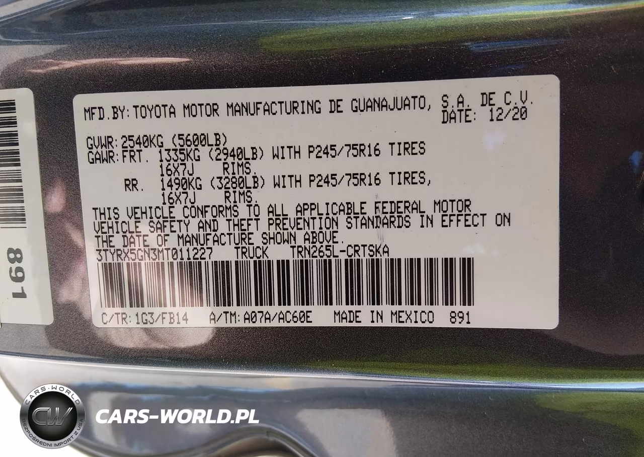 2021 Toyota Tacoma Sr VIN:3TYRX5GN3MT011227 - 9