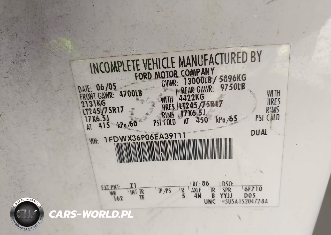 2006 Ford F-350 Chassis Lariat-Xl-Xlt VIN:1FDWX36P06EA39111 - 8
