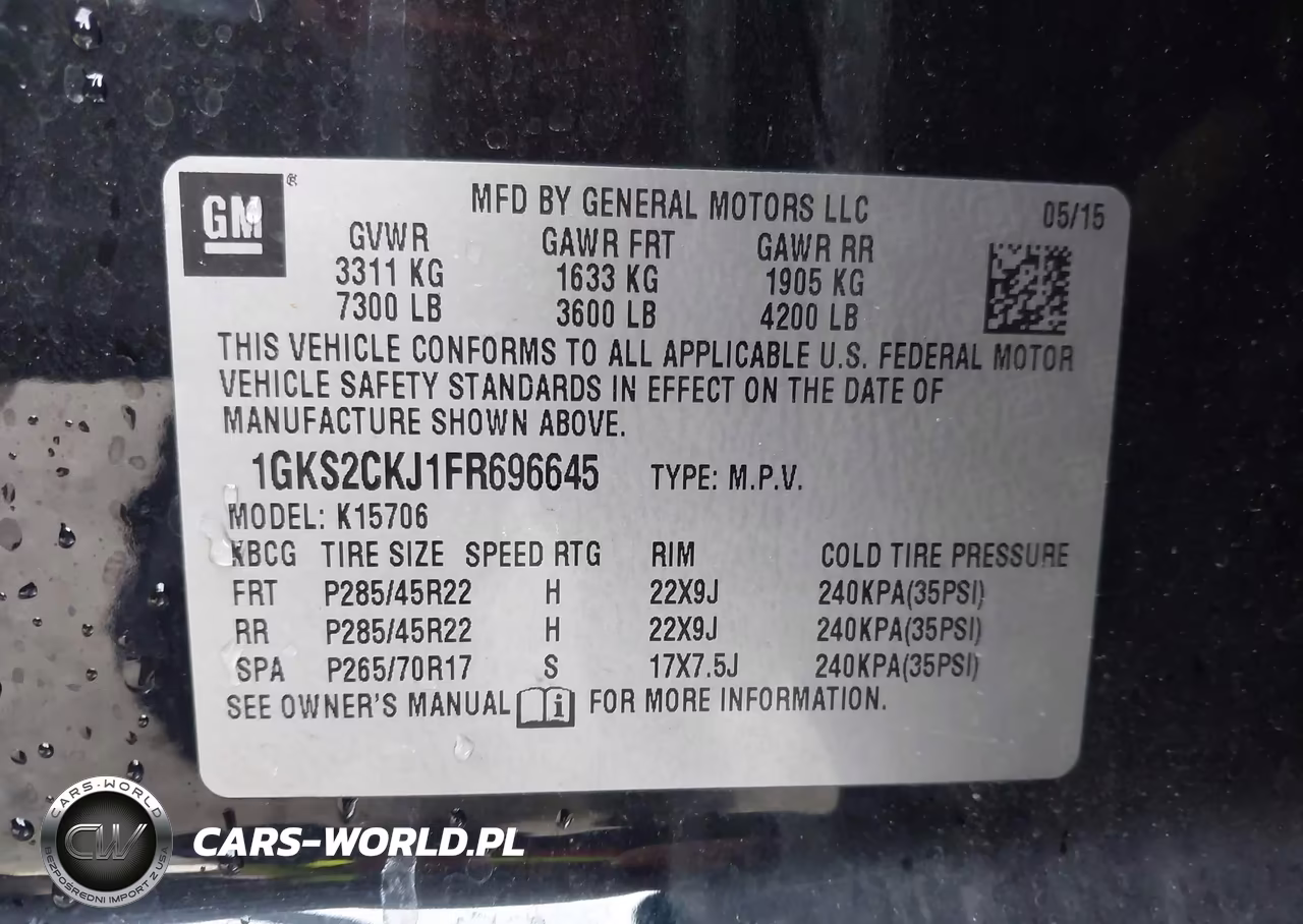 2015 GMC Yukon Denali VIN:1GKS2CKJ1FR696645 - 9