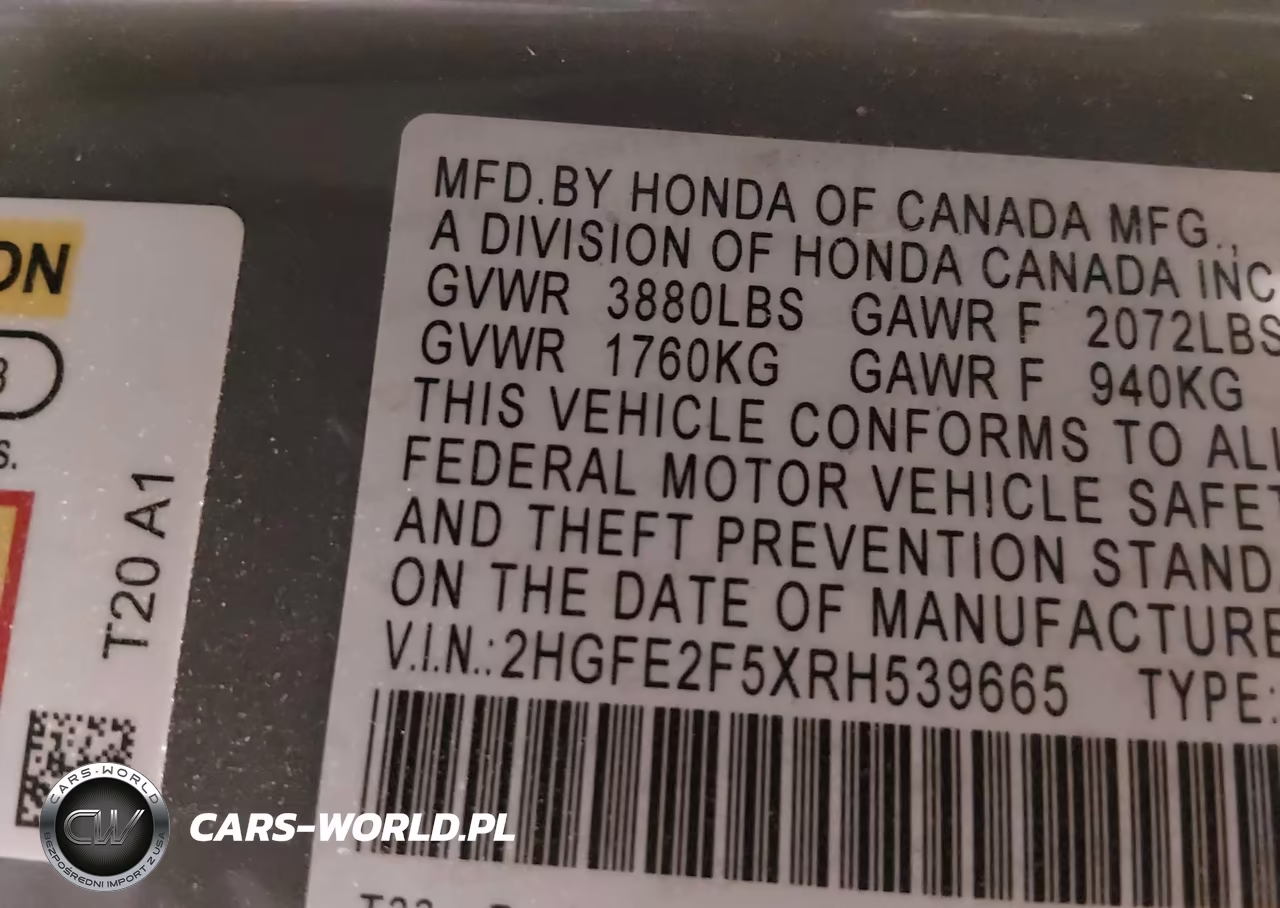 2024 Honda Civic Sport VIN:2HGFE2F5XRH539665 - 9