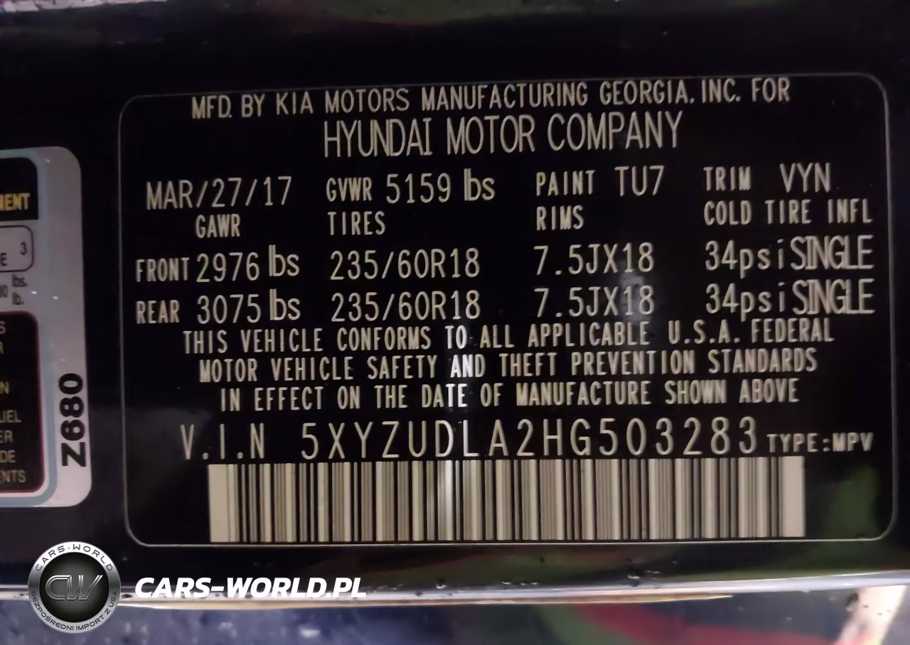 2017 Hyundai Santa Fe Sport 2.0T VIN:5XYZUDLA2HG503283 - 9