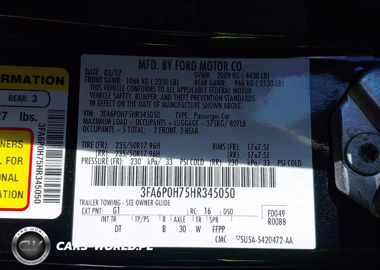 2017 Ford Fusion Se VIN:3FA6P0H75HR345050 - 9