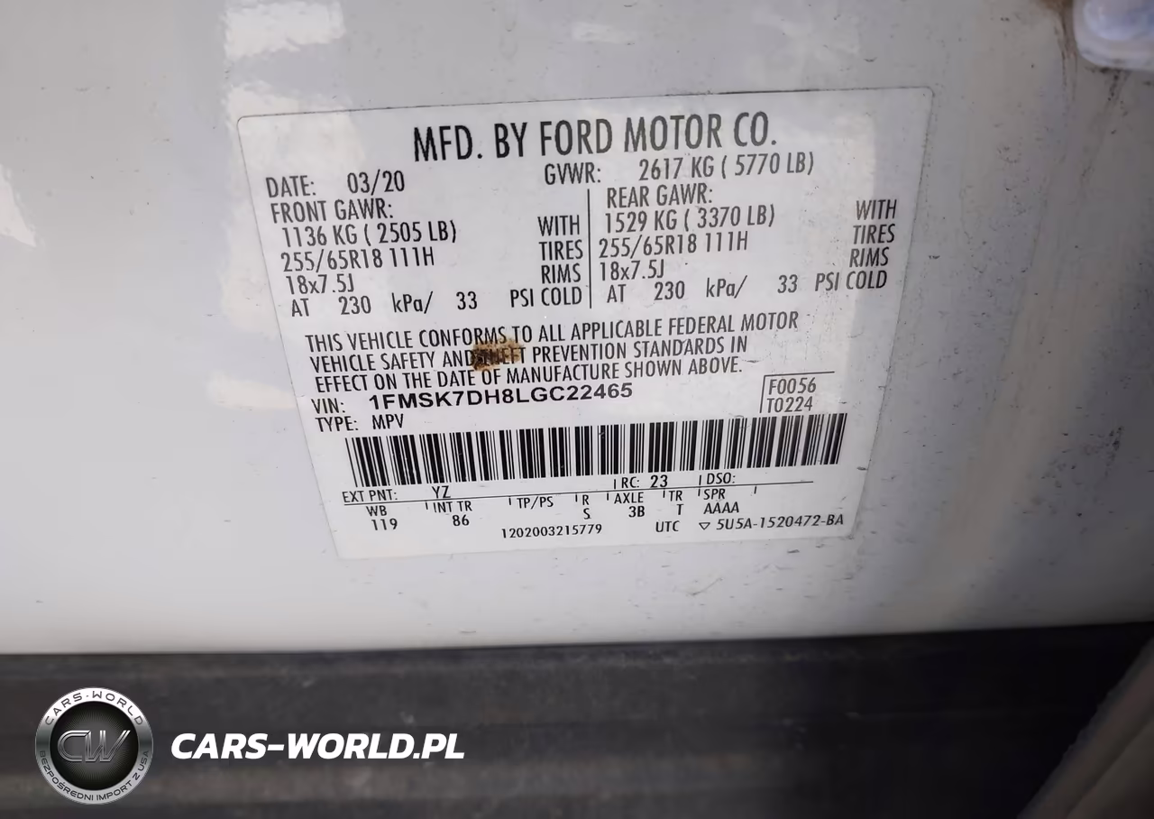 2020 Ford Explorer Xlt VIN:1FMSK7DH8LGC22465 - 9