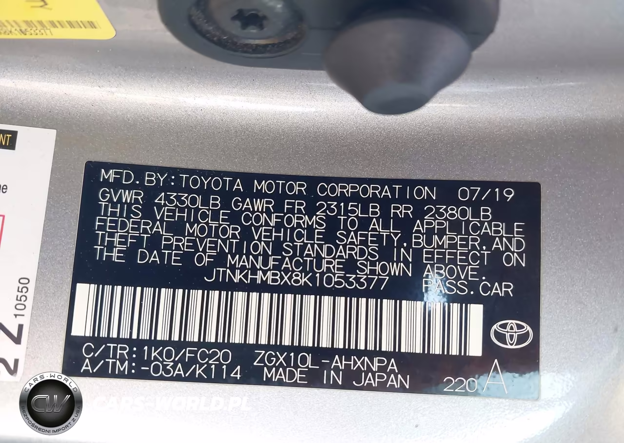 2019 Toyota C-Hr Le VIN:JTNKHMBX8K1053377 - 9