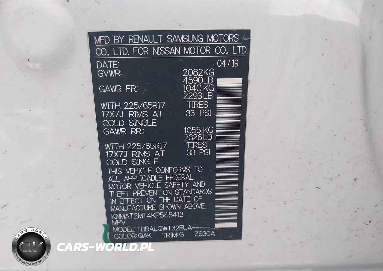 2019 Nissan Rogue Sv VIN:KNMAT2MT4KP548413 - 9
