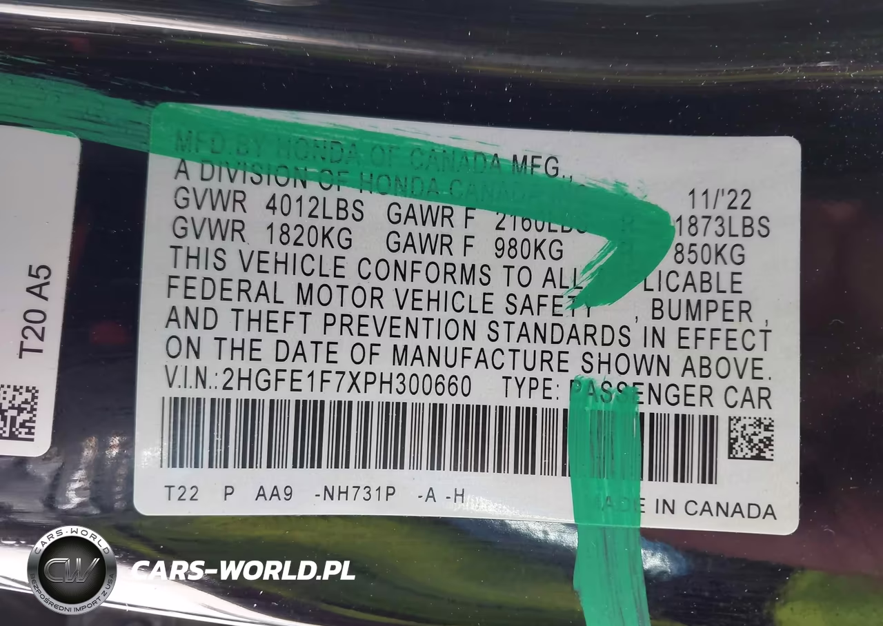 2023 Honda Civic Ex-Ex W-O Bsi VIN:2HGFE1F7XPH300660 - 9