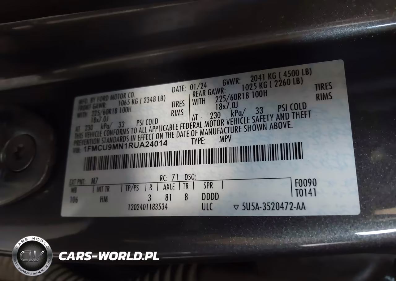 2024 Ford Escape St-Line VIN:1FMCU9MN1RUA24014 - 9