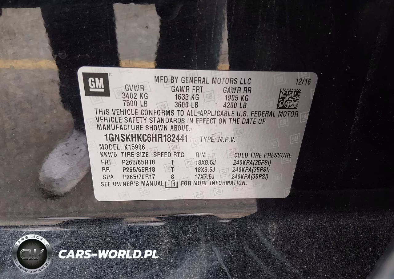 2017 Chevrolet Suburban Lt VIN:1GNSKHKC6HR182441 - 9