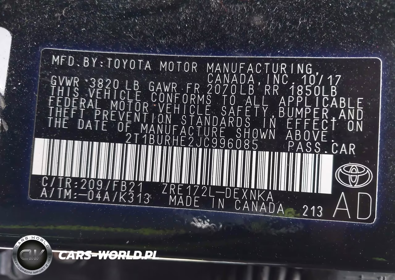 2018 Toyota Corolla Le VIN:2T1BURHE2JC996085 - 9