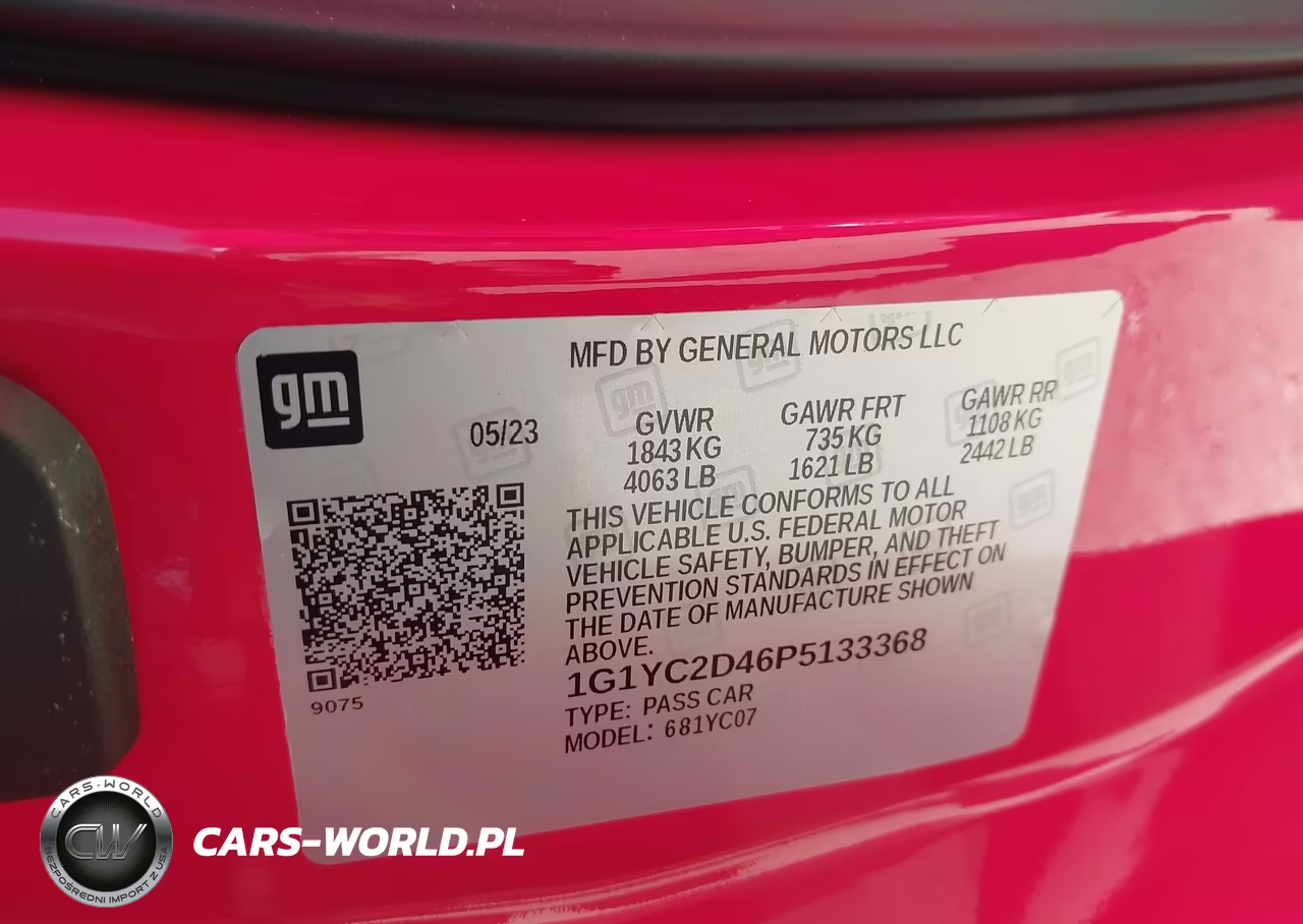 2023 Chevrolet Corvette Stingray Rwd 3Lt VIN:1G1YC2D46P5133368 - 9
