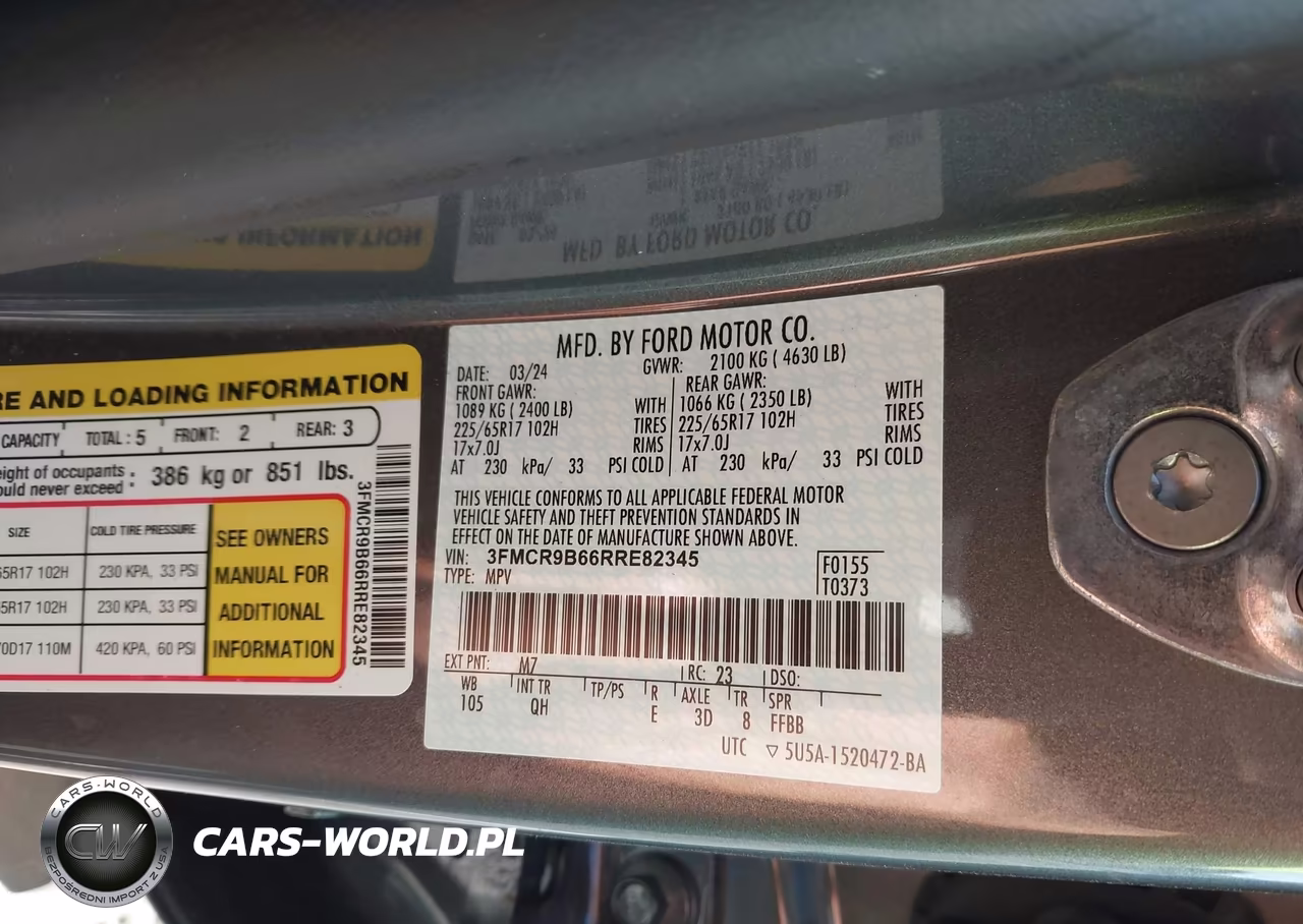2024 Ford Bronco Sport Big Bend VIN:3FMCR9B66RRE82345 - 9