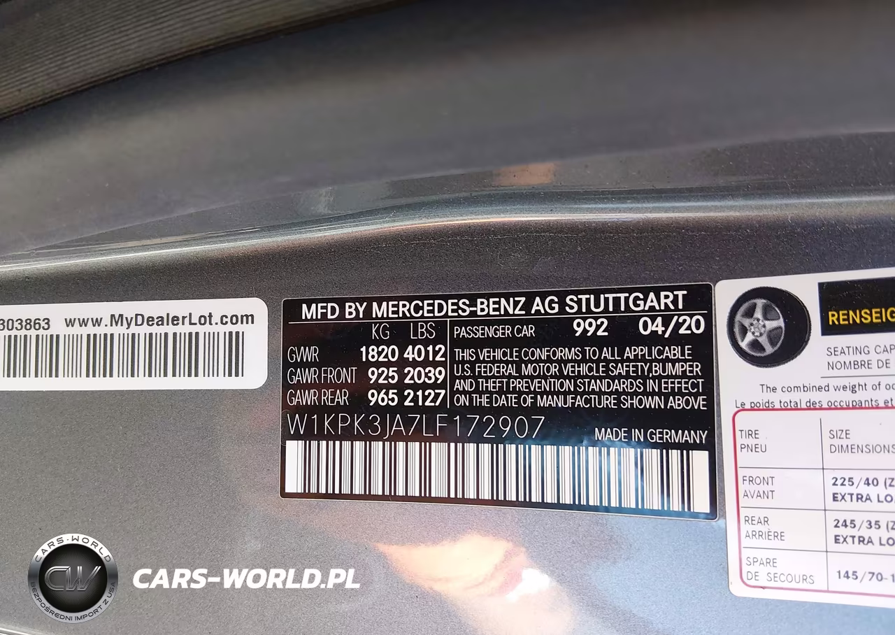 2020 Mercedes-Benz Slc 300 VIN:W1KPK3JA7LF172907 - 9