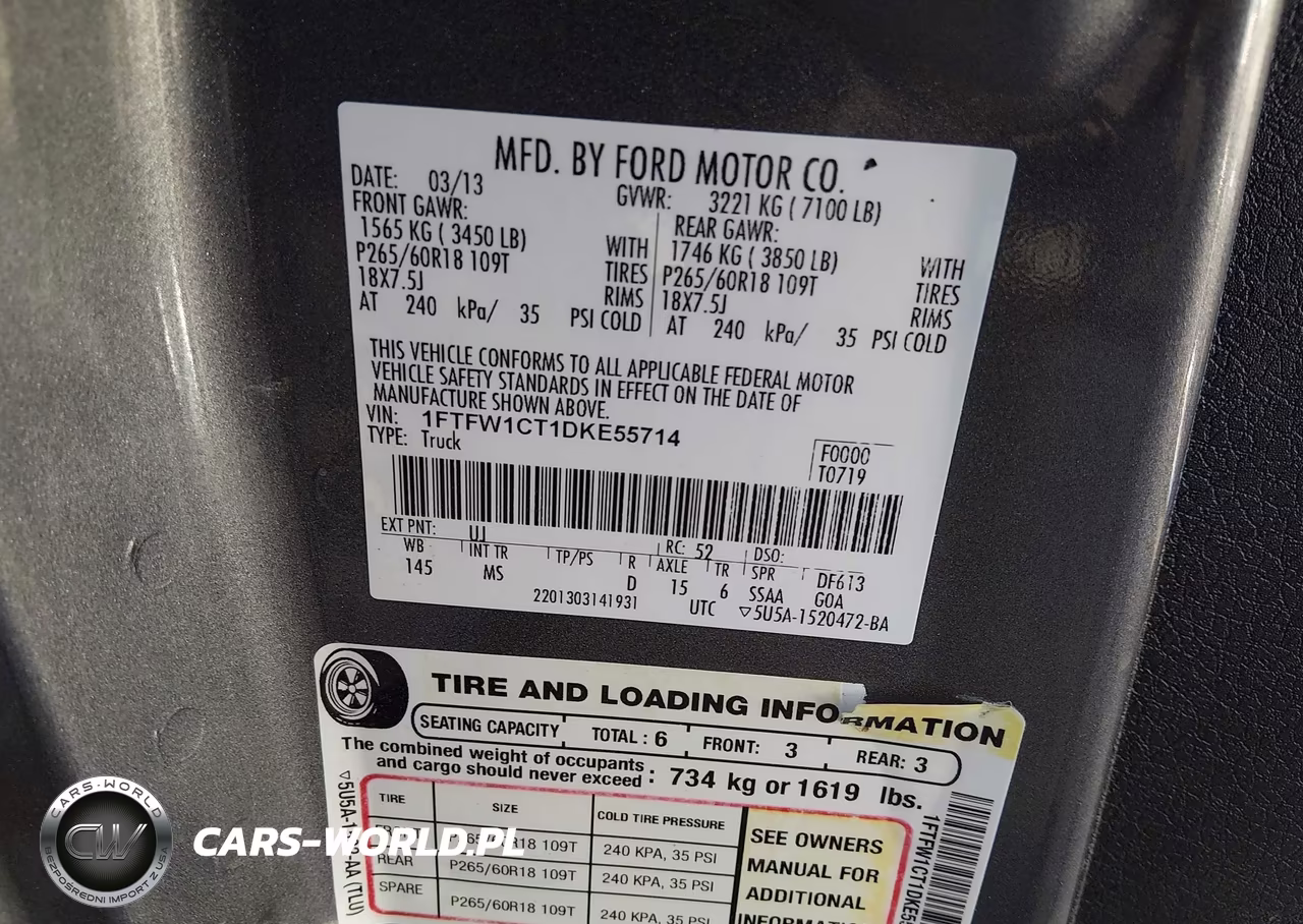 2013 Ford F-150 Fx2-King Ranch-Lariat-Limited-Platinum-Xl-Xlt VIN:1FTFW1CT1DKE55714 - 9