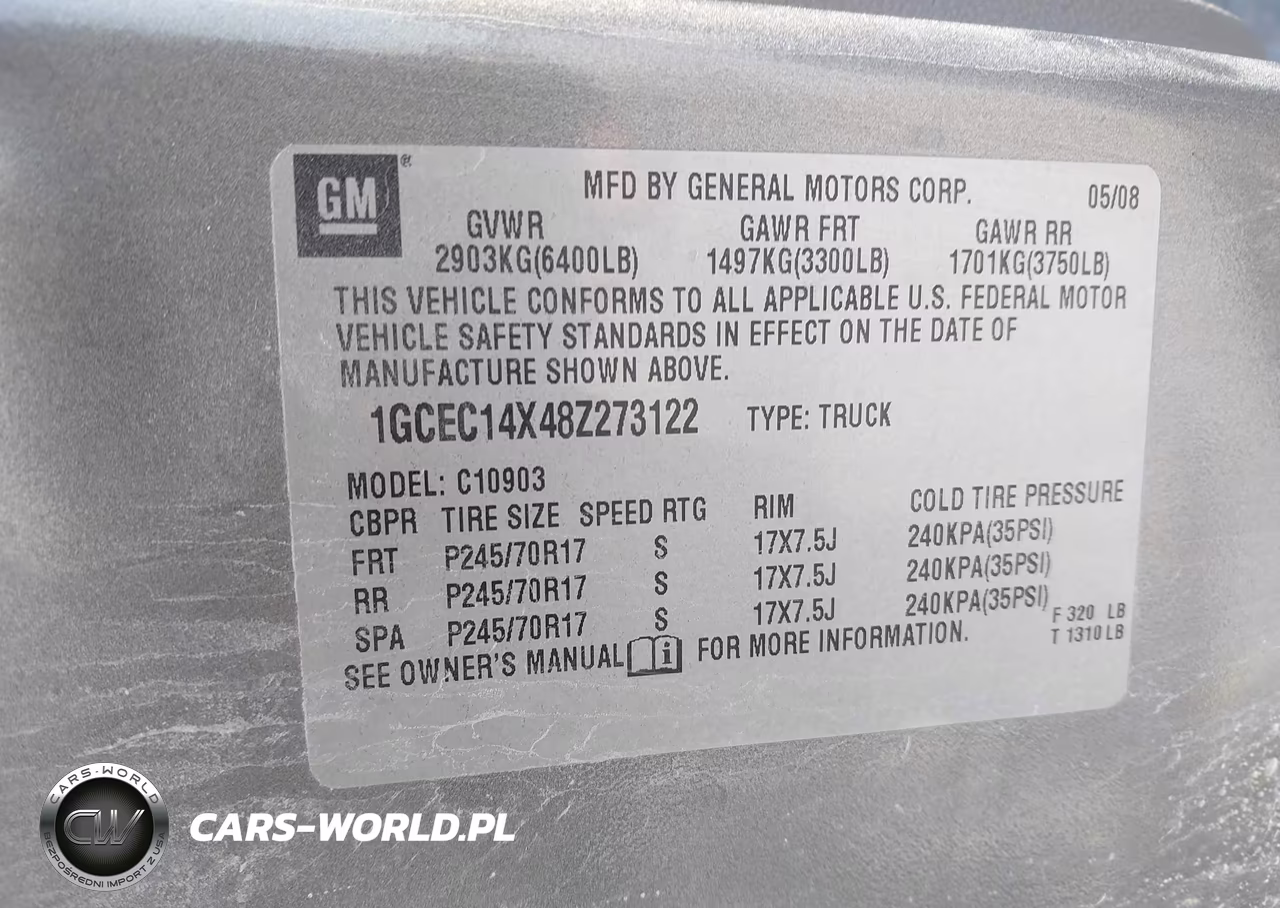 2008 Chevrolet Silverado 1500 Work Truck VIN:1GCEC14X48Z273122 - 9