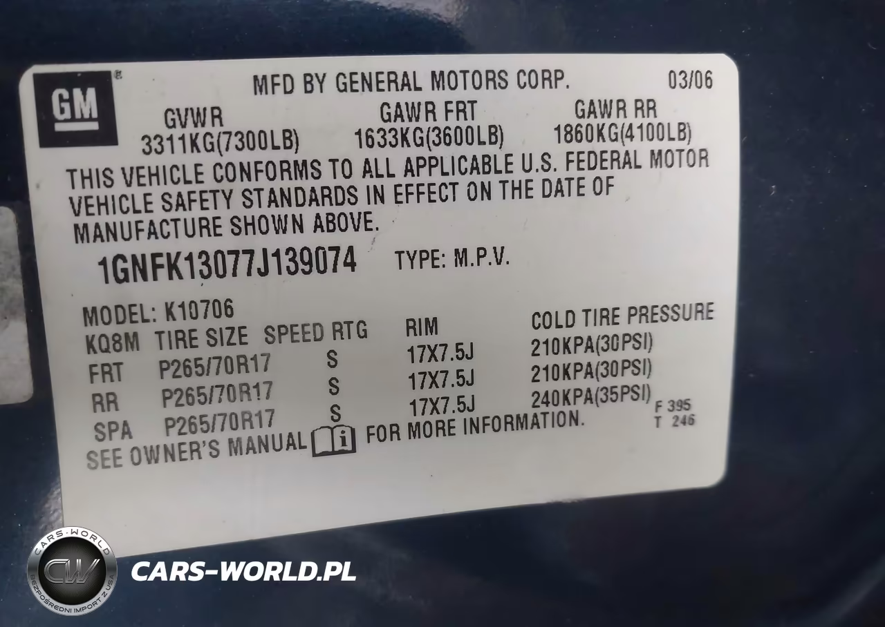 2007 Chevrolet Tahoe Ls VIN:1GNFK13077J139074 - 9