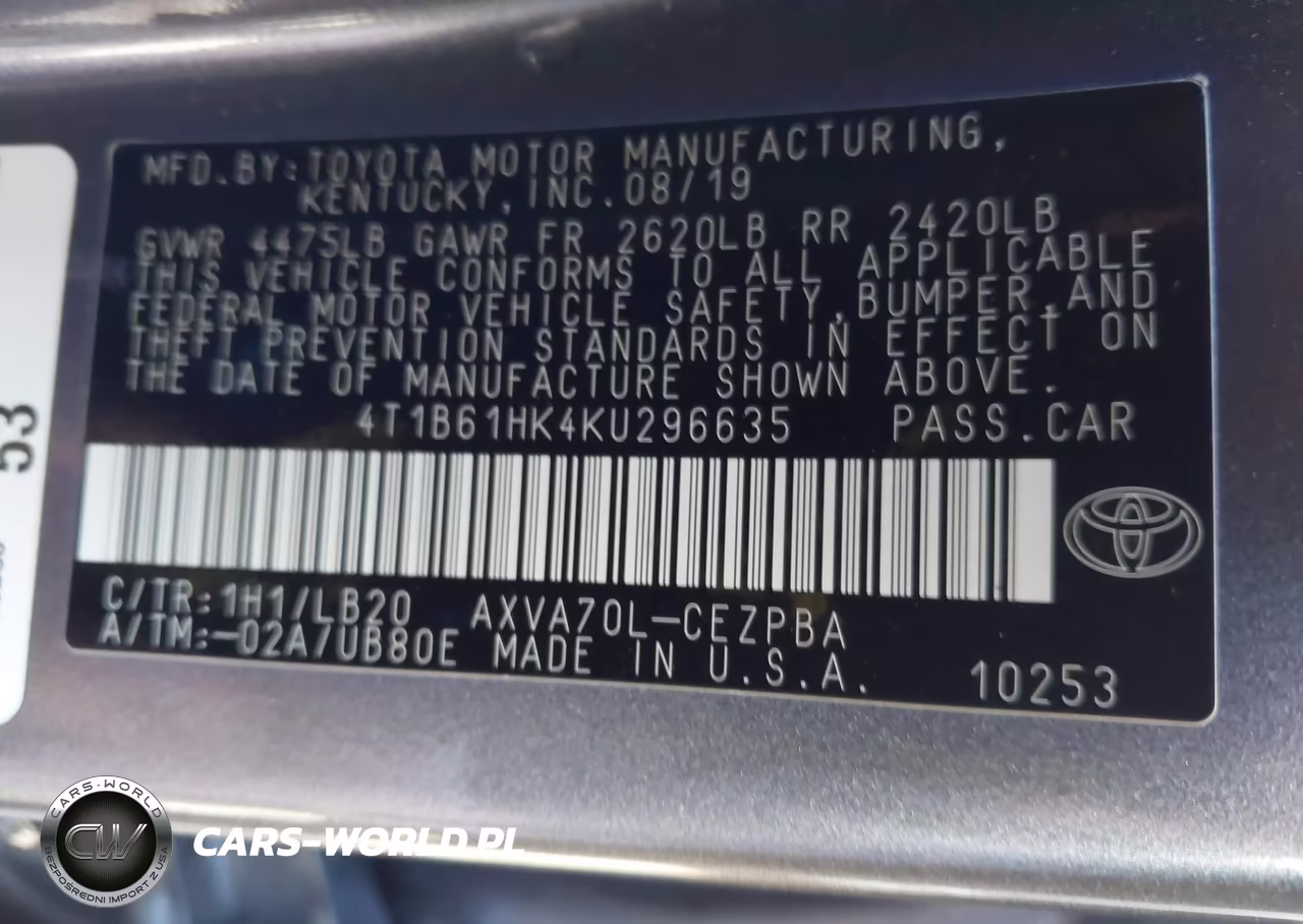 2019 Toyota Camry Xse VIN:4T1B61HK4KU296635 - 9
