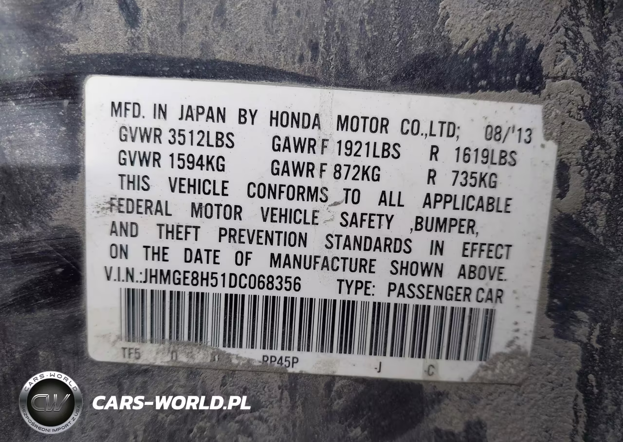 2013 Honda Fit Sport VIN:JHMGE8H51DC068356 - 9