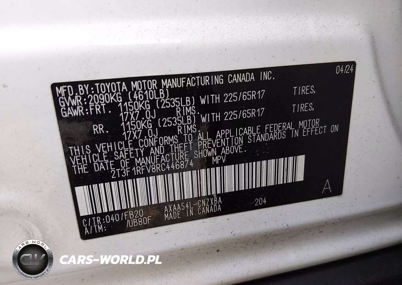 2024 Toyota Rav4 Le VIN:2T3F1RFV8RC446874 - 9