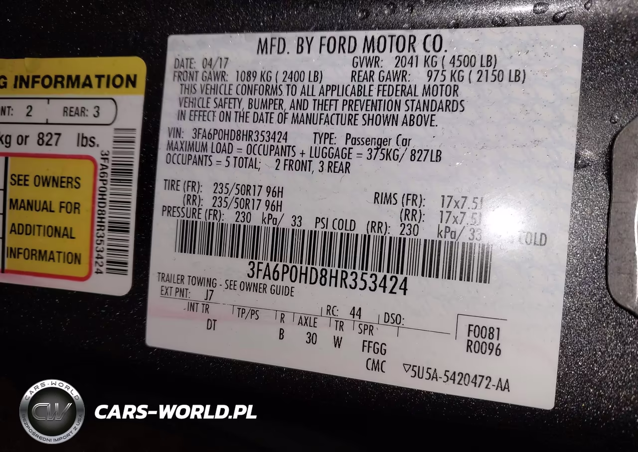 2017 Ford Fusion Se VIN:3FA6P0HD8HR353424 - 9
