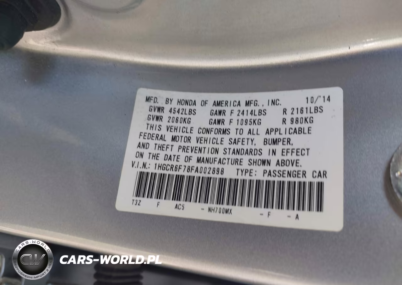 2015 Honda Accord Hybrid Touring VIN:1HGCR6F78FA002898 - 9