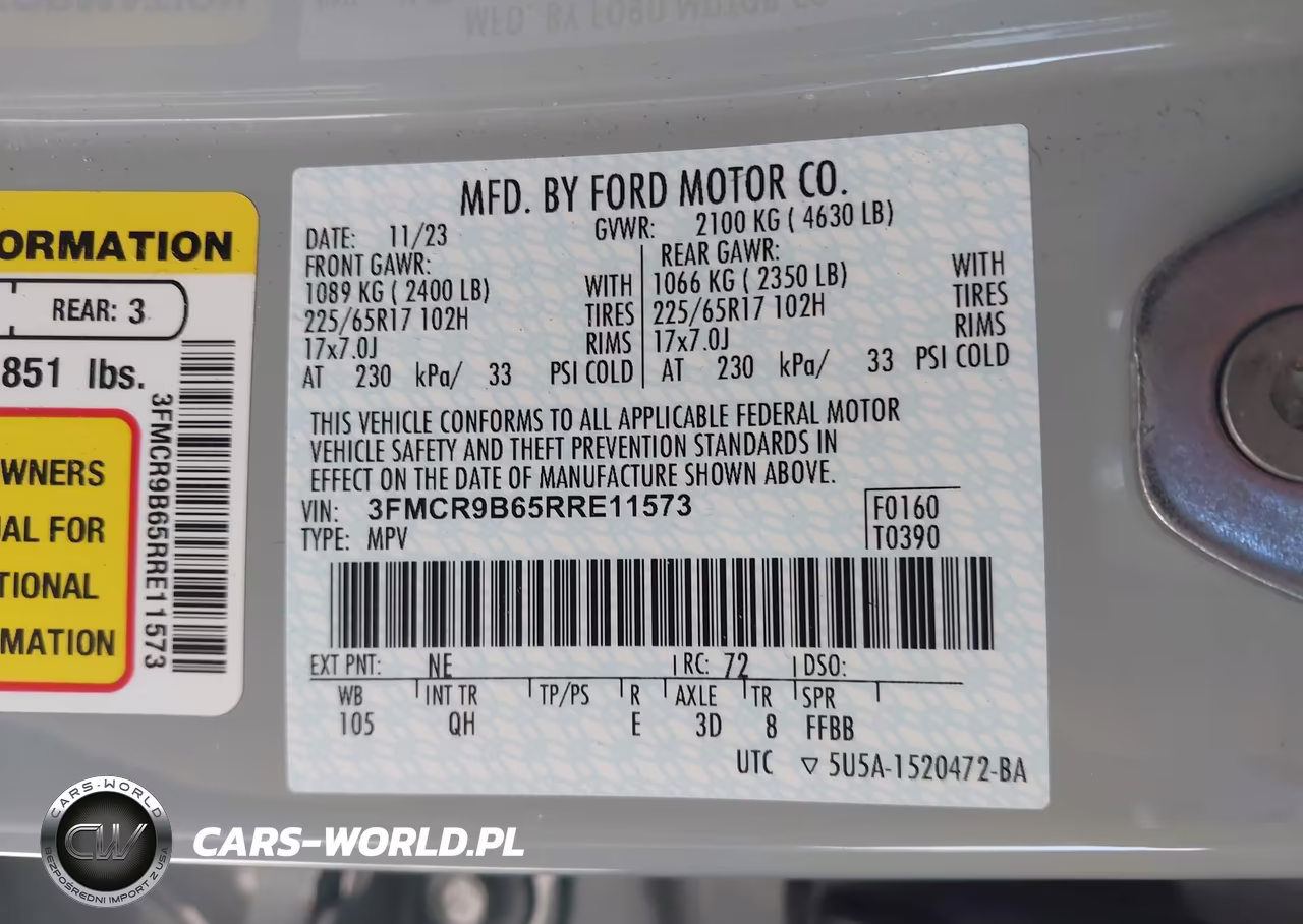 2024 Ford Bronco Sport Big Bend VIN:3FMCR9B65RRE11573 - 9