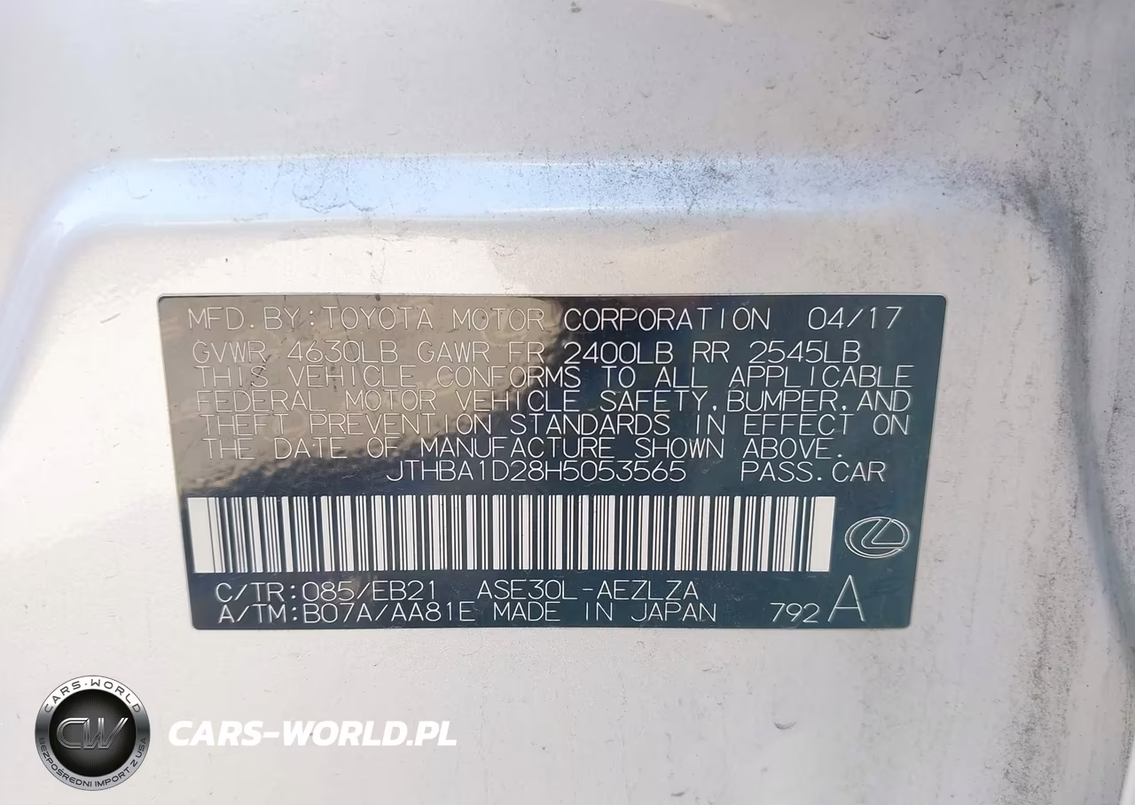 2017 Lexus Is 200T VIN:JTHBA1D28H5053565 - 9