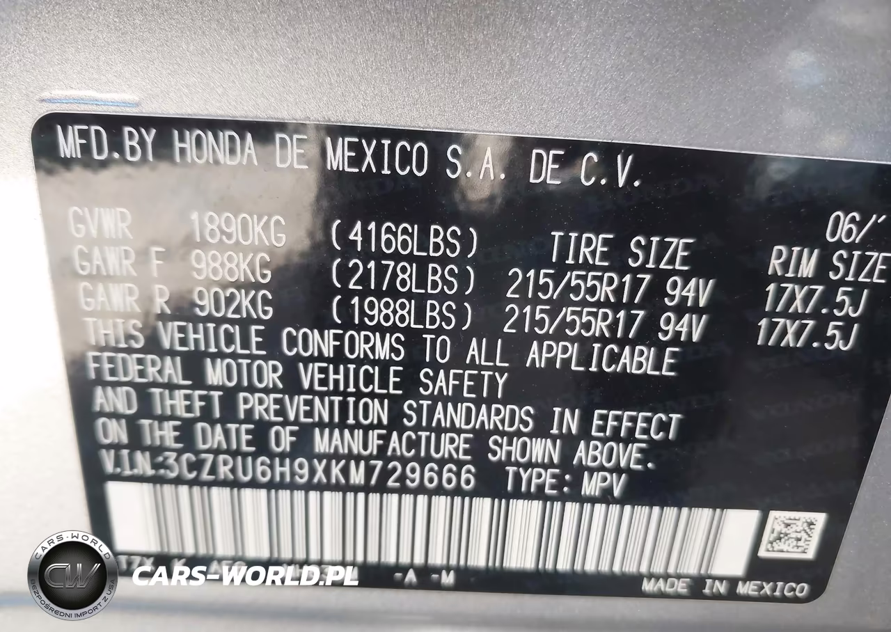 2019 Honda Hr-V Touring VIN:3CZRU6H9XKM729666 - 9